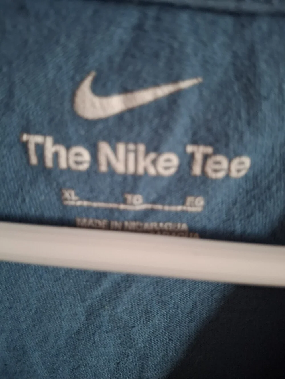 Nike Blue Short-Sleeve Tee with Neon Green and Orange Graphic